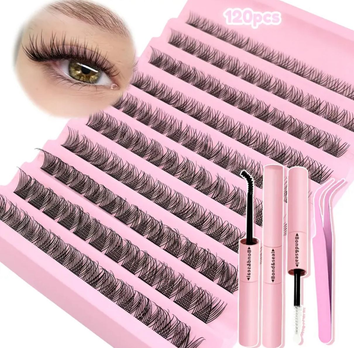 Lucky-Lash-120 Cluster Kit Natural style 0.07mm Thick,10-18mm Length.